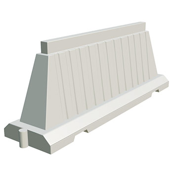 Вкладывающийся пластиковый водоналивной барьер 2м (2000х500х750 мм), белый